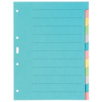 Blanko Register DIN A4 Farbig Sortiert Farbig Sortiert 12-teilig Pappkarton 4 Löcher 12  à 12 Sätze