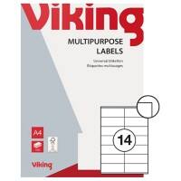 Étiquettes multifonctions Viking 67528 coins carrés Blanc 100 Feuilles de 14 Étiquettes
