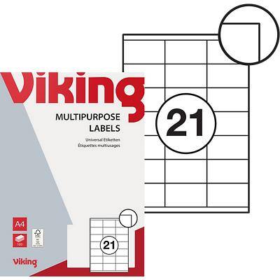 Viking Universaletiketten 1137992 Weiss 41 x 70 mm 100 Blatt à 21 Etiketten