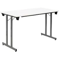 Table pliante Sodematub Rectangulaire Blanc, Gris Bois Argenté TPMU168 1'200 x 600 x 740 mm