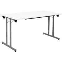 Table pliante Sodematub Rectangulaire Blanc, Gris Bois Argenté TPMU147 1'400 x 700 x 740 mm