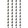 PAPSTAR Trinkhalme Papier Schwarz Weiß 0,6 x 20cm 100 Stück
