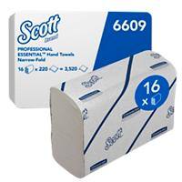 Essuie-mains Scott MAINLINE 6609 Pliage en Z Blanc 2 épaisseurs 16 paquets de 220 feuilles