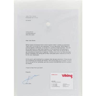 Pochette porte-documents Viking A4 Bouton-pression PP (Polypropylène) Portrait 23,7 (l) x 33,2 (H) cm Transparent 5 Unités