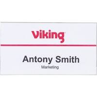 Viking Standard Namensschild mit Kombiklemme Horizontal 75 x 40 mm 50 Stück