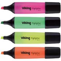 Viking HC1-5 Textmarker Farbig assortiert Breit Keilspitze 1 - 5 mm 4 Stück