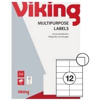 Viking Mit geraden Ecken Universaletiketten Weiss 105 x 48 mm 100 Blatt à 12 Etiketten