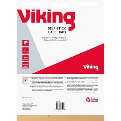 Viking wandmontierbares Meeting Chart 63,5 x 78 cm Weiss 30 Blatt