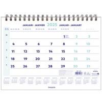 Brepols Wandkalender 2024 1 Monat / 1 Seite Niederländisch, Französisch, Deutsch, Englisch 31,5 (B) x 0,6 (T) x 46 (H) cm Weiss