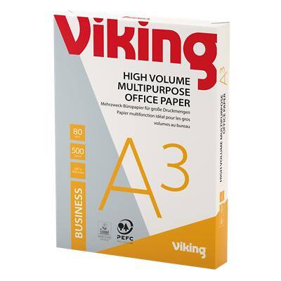 Papier imprimante Viking Business A3 80 g/m² Lisse Blanc 500 Feuilles