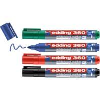 edding 360 Whiteboard-Marker Farbig assortiert Mittel Rundspitze 1,5 - 3 mm 4 Stück