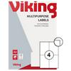 Étiquette multifonction Viking Autocollantes 105 x 148 mm Blanc 100 Feuilles de 4 Étiquettes