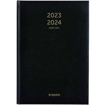 Brepols Terminkalender 2025 A5 1 Woche / 2 Seiten Schwarz