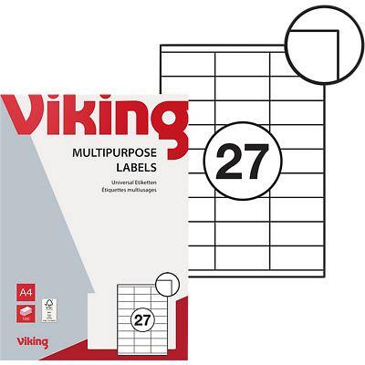 Viking Universaletiketten Ablösbar 70 x 31mm Weiss 2700 Stück
