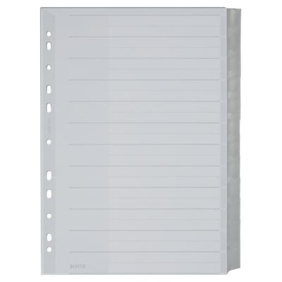 Leitz Blanko Register DIN A4 Überbreite Grau Mehrfarbig, Weiß 12-teilig PP (Polypropylen) 11 Löcher 1274