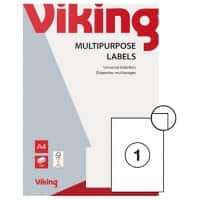 Étiquettes multifonctions Viking Autocollantes 210 x 297 mm Blanc 100 Feuilles de 1 Étiquette