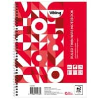 Viking Notebook A5+ Liniert Spiralbindung Papier Weiss Perforiert 160 Seiten 5 Stück à 80 Blatt