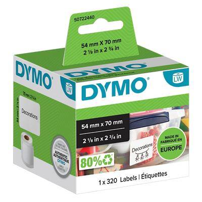 DYMO LW Etiketten Authentisch 99015 S0722440 Selbsthaftend Schwarz auf Weiss 54 x 70 mm 320 Etiketten