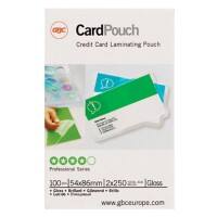Pochette de plastification GBC Card Carte de visite & Carte de crédit Brillant 250 (2 x 250 microns) Transparent 100 Unités