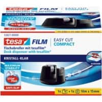 Dévidoir tesa tesafilm Easy Cut Compact Easy Cut Noir 105 mm (l) x 33 m (L) Petit centre PP (Polypropylène)