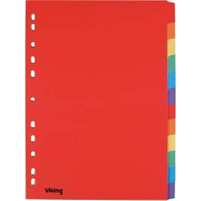 Viking Standard Blanko Register A4 Farbig assortiert Mehrfarbig 12-teilig Manilla Rechteckig 11 Löcher 12 Blatt