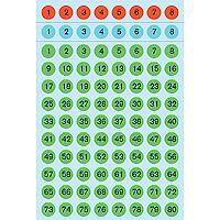 HERMA 4129 Zahlen-Etiketten Farbig assortiert 8 x 8 mm 6 Blatt à Etiketten