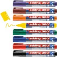 edding 360 Whiteboard-Marker Farbig assortiert Mittel Rundspitze 1,5 - 3 mm 8 Stück