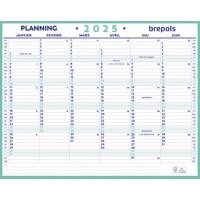 Brepols Wandkalender 2025 6 Monate / 1 Seite Französisch 33 (B) x 0,3 (T) x 42 (H) cm Weiß