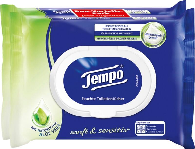 Papier toilette humide Tempo 260721 2 Rouleaux de 42 Feuilles
