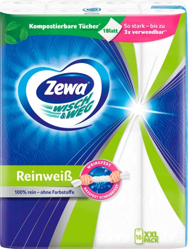 Zewa Wisch & Weg Küchenrolle 1-lagig 246012 16 Stück à 45 Blatt
