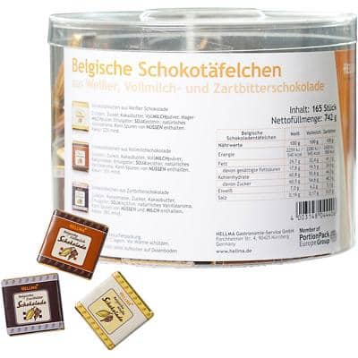 Tablettes de chocolat Hellma Belge 165 Unités de 4.5 g