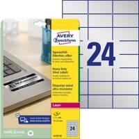 AVERY Zweckform Typenschild-Etiketten L6133-20 Silber A4 70 x 37 mm 20 Blatt à 24 Etiketten