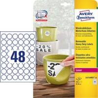 Avery L4716REV-20 Wetterfeste Etiketten DIN A4 Weiß 20 Blatt à 48 Etiketten