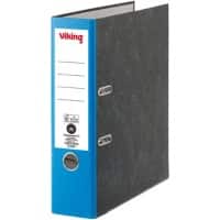Viking Ordner A4 Hoch 80 mm Blau, Schwarz 2 Ringe Pappkarton Wolkenmarmor Hochformat