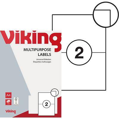 Viking Universaletiketten 1005945 Selbsthaftend Spezial Weiss 210 x 148 mm 100 Blatt à 2 Etiketten