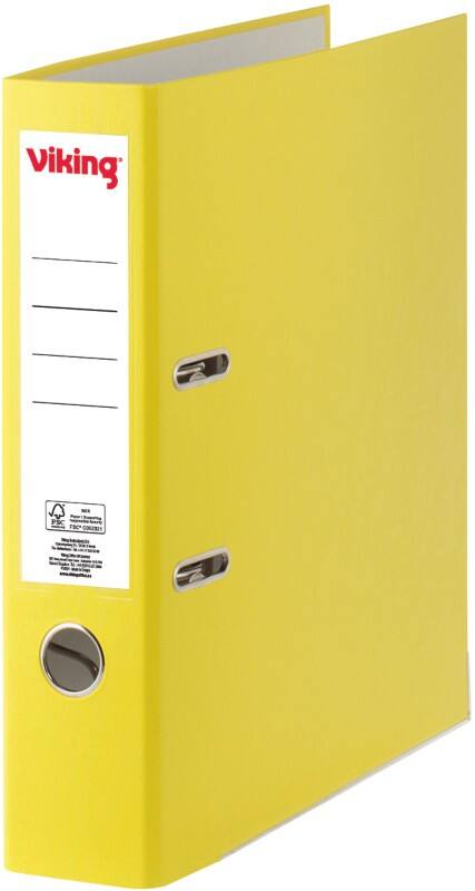 Viking Premium Ordner Breit A4 75 mm Gelb 2 Ringe Kunststoff Matt Hochformat