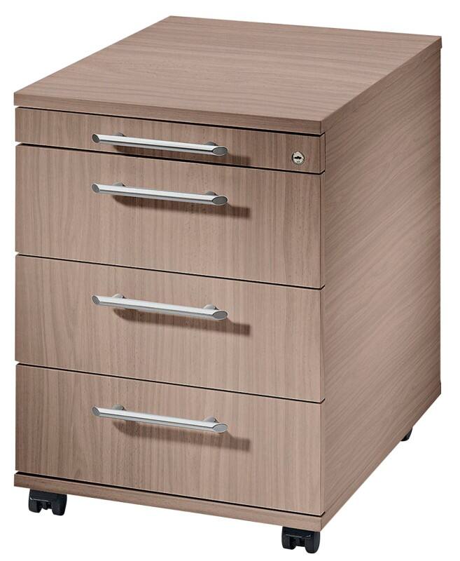 Caisson mobile Hammerbacher Aggloméré recouvert de résine de mélamine, plastique AC30/N Décor noyer 428 x 580 x 590 mm