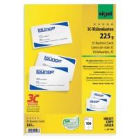 Sigel PC-Visitenkarten 3C 85 x 55 mm 225 g/m² Weiß 10 Blatt à 10 Stück