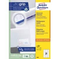 Étiquettes universelles AVERY Zweckform 3481 A4 Blanc 70 x 41 mm 100 Feuilles de 21 Étiquettes