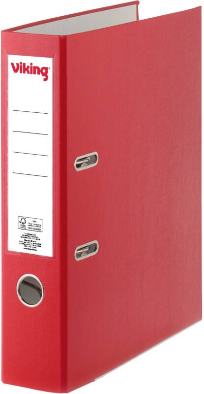 Viking Premium Ordner Breit A4 75 mm Rot 2 Ringe Kunststoff Matt Hochformat