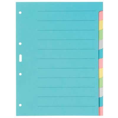 Blanko Register DIN A4 Farbig Sortiert Farbig Sortiert 12-teilig Pappkarton 4 Löcher 12  à 12 Sätze
