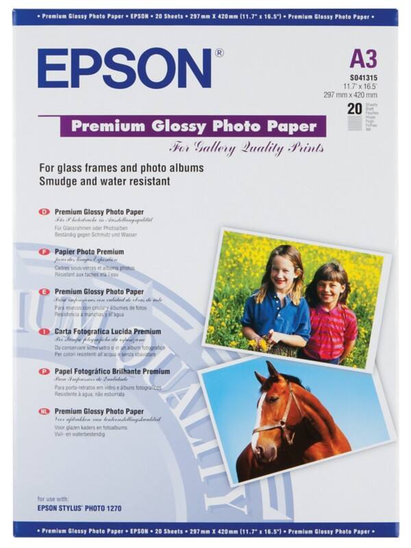 Epson C13S041315 Fotopapier glänzend DIN A3 255 g/m² Weiß 20 Blatt