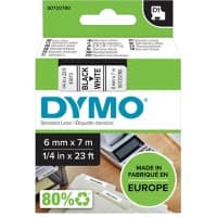 DYMO D1 Beschriftungsband Authentisch 43613 1953241 Selbsthaftend Schwarz auf Weiss 6 mm x 7 m