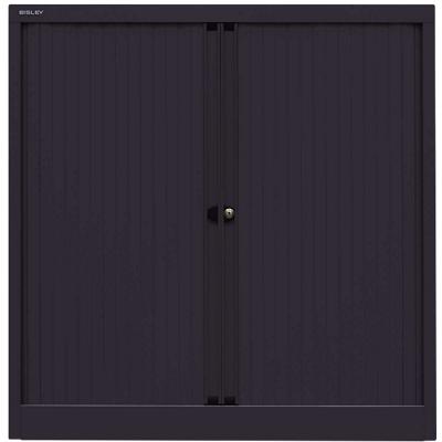Armoire basse à portes rideaux Bisley EuroTambour Noir 1'000 x 430 x 1'030 mm