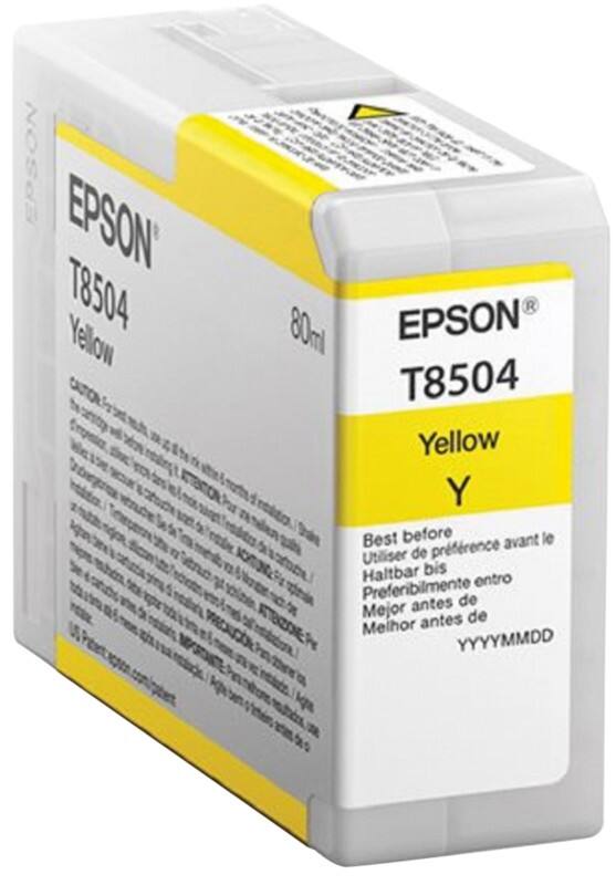 Pack individuel Epson jaune T850400, original, encre pigmentée, Epson, - SureColor SC-P800