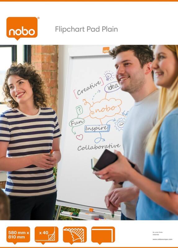 Bloc pour chevalet de conférence Nobo Page blanche A1 60 g/m² 40 Feuilles 