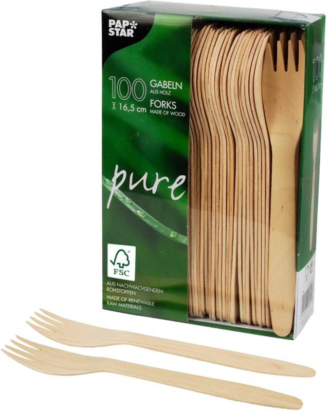 Fourchette PAPSTAR Bois Marron 100 unités
