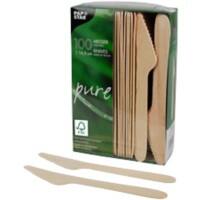 Couteau PAPSTAR Bois Marron 100 unités
