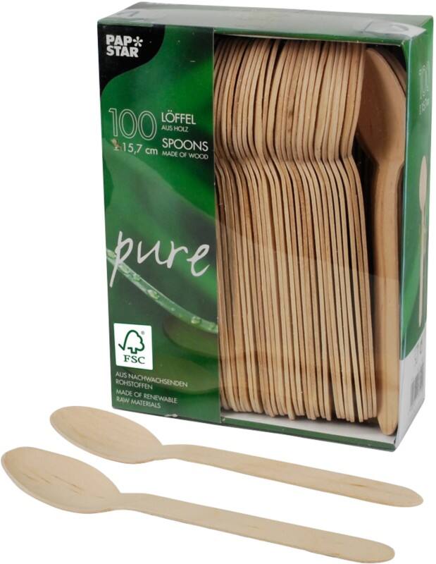 Cuillère PAPSTAR Bois Marron 100 unités