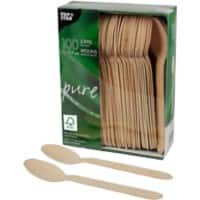 Cuillère PAPSTAR Bois Marron 100 unités